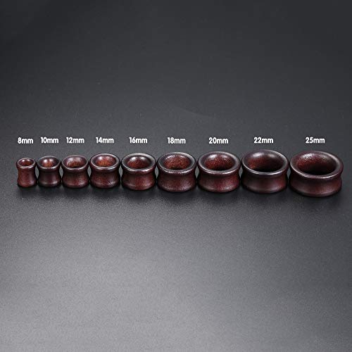 ZS Vintage Natural Brown Black Wood Organic Ear Tunnel Plugs Stretcher Gauges for Men and Women