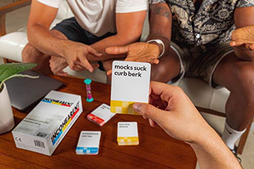 Incohearent, The Guess the Gibberish Party Game by Relatable, A Funny Card Game for Adults, Great for Bachelorette Party Games or Game Night Games, Includes 400 Cards, Instructions, and 1 Sand Timer