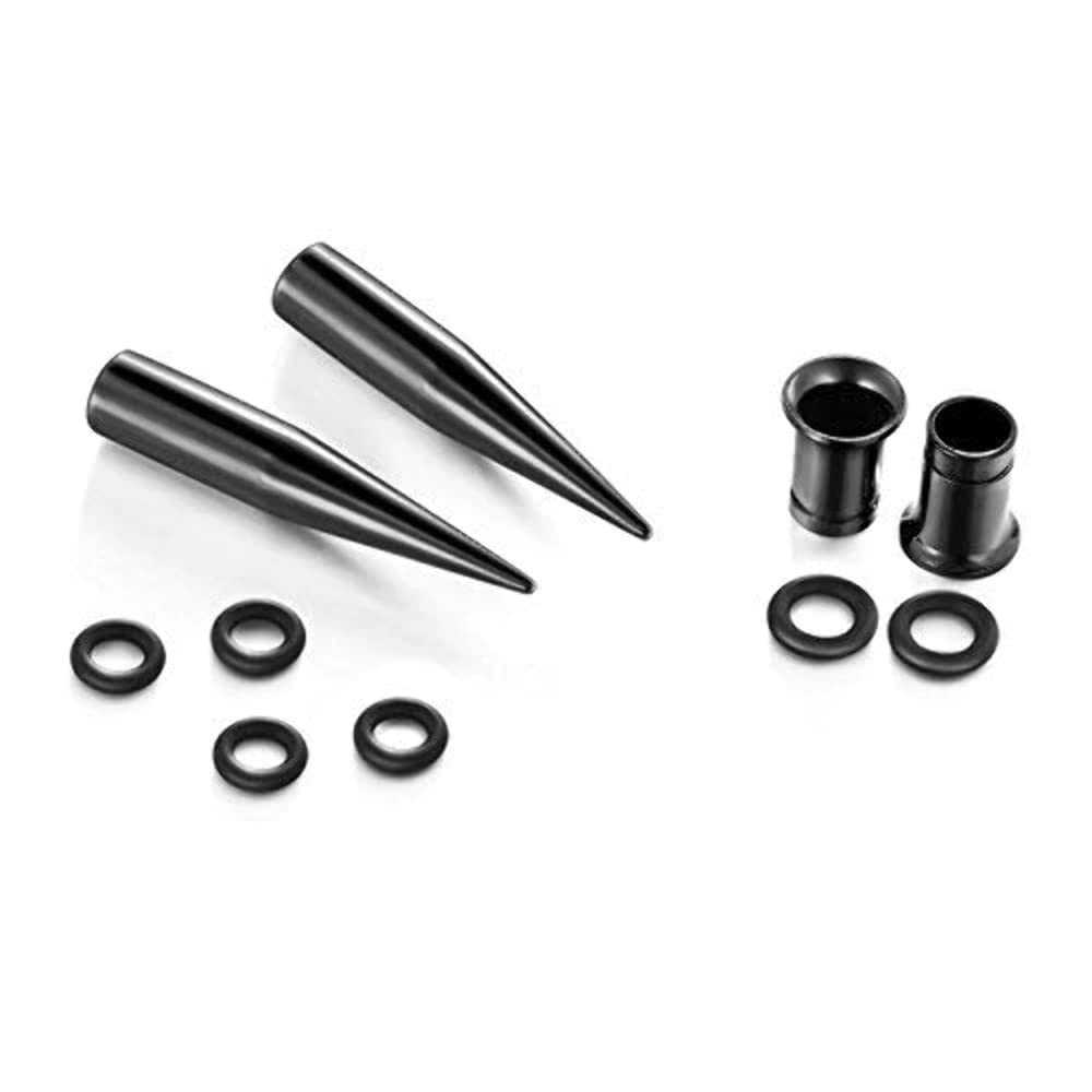 vcmart 14G-00G 36 pcs Ear Gauges Stretching Kit Tapers Plugs Eyelets Implant Grade Steel