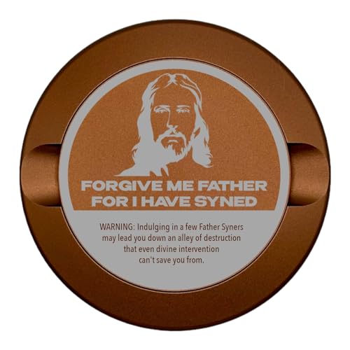 Edition 012: Forgive ME Father Metal Snus Can, Metal Container for Zyn, ON, Velo, or Lucy Pouches, Custom Snus Container, Tobacco Can, Dip Can, Gift, Nicotine Pouch Tin, Gift for Him (Champagne Gold)