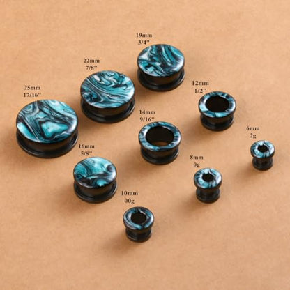 4PCS Stainless Steel Ear Gagues Ink Mixing Type Ear Tunnels and Plugs Screw Fit Expander Stretcher Piercings