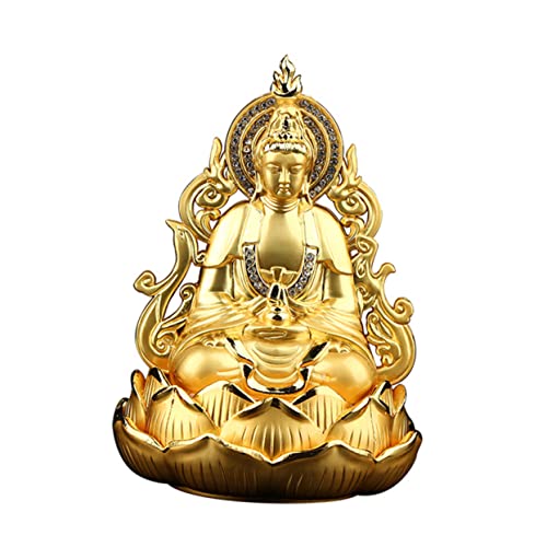Ornaments Gold Trim Diffuser for Essential Oils Diffusers for Essential Oils Kwan Figurine Fragrance Diffuser Feng Shui Statue Car Aroma Holder Car Adornment Perfume Base Alloy