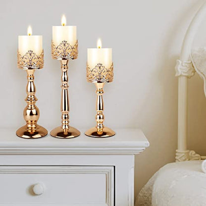Black Vintage Candle Holder for Table Centerpiece Gothic Candle Stand Set