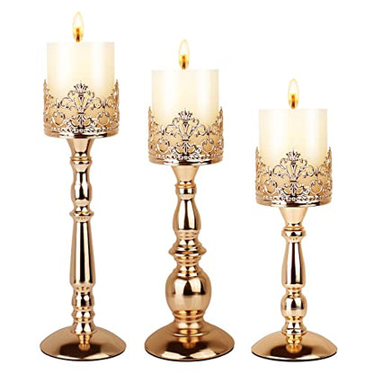 Black Vintage Candle Holder for Table Centerpiece Gothic Candle Stand Set