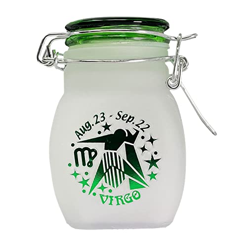 Zodiac Sign Quarter Oz (125ml) Smell Proof Airtight Glass Storage Jar, 3.25'' (Capricorn Astrology Sign)