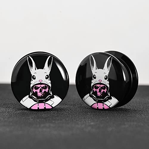 2 PCS Resin Acrylic Unique Heart Ear Tunnels and Plugs Body Piercing Jewelryfor Women Men Gift