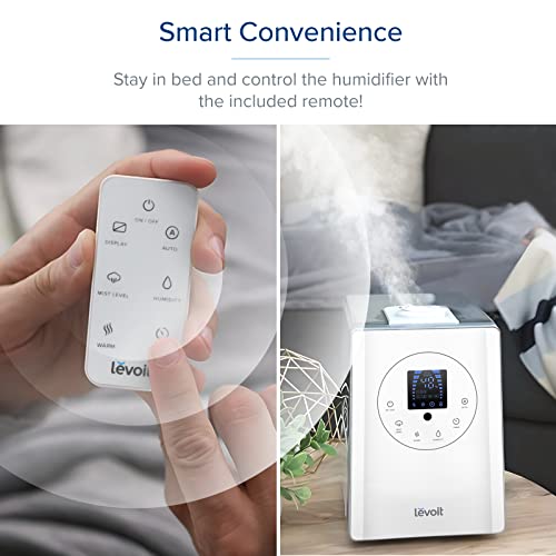 LEVOIT Humidifiers for Bedroom, Quiet (3L Water Tank) Cool Mist Top Fill Essential Oil Diffuser with 25Watt for Home Large Room, 360° Nozzle, Rapid Ultrasonic Humidification for Baby Nursery and Plant