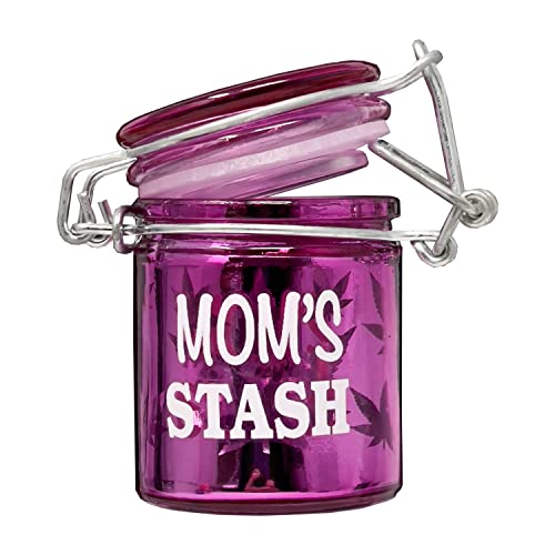 Airtight Glass Mini 2.5'' tall Storage Jar with Clamping Lid (Mom's Jar), Metallic,Pink (SJM24)