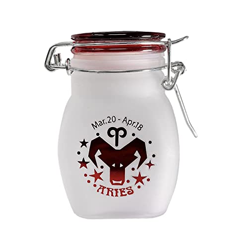 Zodiac Sign Quarter Oz (125ml) Smell Proof Airtight Glass Storage Jar, 3.25'' (Capricorn Astrology Sign)