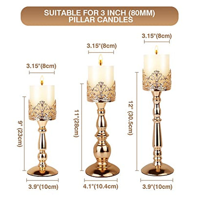 Black Vintage Candle Holder for Table Centerpiece Gothic Candle Stand Set