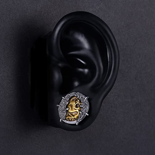 2PCS Cool Ear Gauges Gothic Skull Flesh Tunnels Screw Fit Plugs For Stretched Ears Expander Hanger Piercing Jewelry 0g to 1 inch