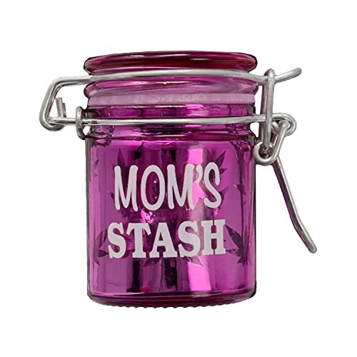 Airtight Glass Mini 2.5'' tall Storage Jar with Clamping Lid (Mom's Jar), Metallic,Pink (SJM24)