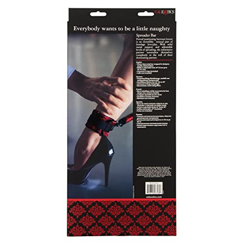 CalExotics Scandal Spreader Bar – Luxury 36 Inch Restraint Bar – Sex Toys for Couples – Red & Black