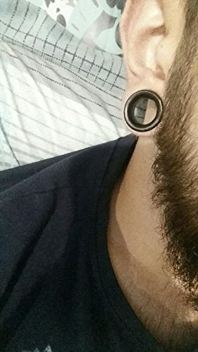 ZS Vintage Natural Brown Black Wood Organic Ear Tunnel Plugs Stretcher Gauges for Men and Women