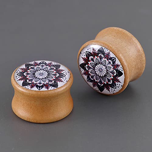 2 PCS Ear Gauges Resin Wood Stretching Ear Tunnels Expanders Body Piercing Jewelry