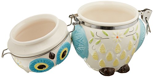 Boston Warehouse Hinged Jar with Floral Owl Design