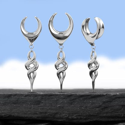 1 Pair Ear Gauges 8mm-25mm Dangle Plug Saddle Tunnels Brass Ear Hanger Stretcher Expander Earrings For Women Body Piercing Jewelry