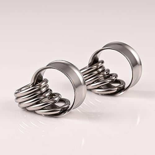 2PCS Ear Tunnels Plugs Gauges with 10PCS Nose Rings 316 Stainless Steel Hypoallergenic Earrings Expanders for Stretched Piercing Body Jewelry