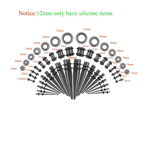 Memsion Ear Stretching Kit 50 Pieces 14Gauges-00Gauges Earrings Piercing Kit