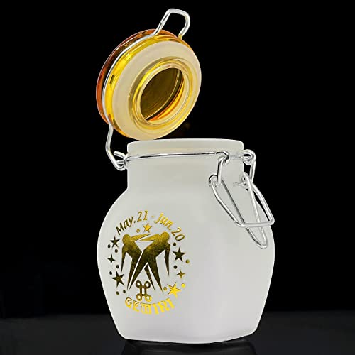 Zodiac Sign Quarter Oz (125ml) Smell Proof Airtight Glass Storage Jar, 3.25'' (Capricorn Astrology Sign)