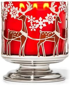 Bath & Body Works Candle Holder Compatible and White Barn 3-Wick Candles - 2021 Winter & Christmas - Select Your Favorite! (Candle NOT Included) - Santa's Sleigh Pedestal