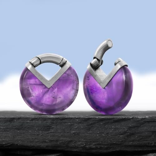 1 Pair Seamless Ear Weight Hoop Gauge Earrings For Stretched Ears Dangle Gauge Hanger 2g 0g 00g Plug Tunnels For Ear Women Body Piercing Jewelry