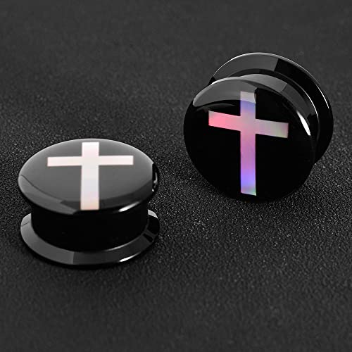 1 Pair Acrylic Solid Screw On Ear Plugs Tunnels Scandinavian Norse Viking Symbol Resin Allergy Free Stretcher For Women Men Body Piercing Jewelry