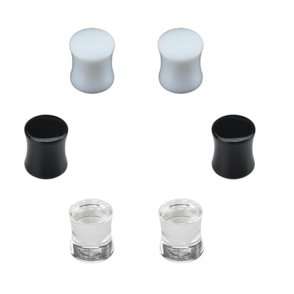 3Pair-Mix color Acrylic Ear Plug Expanders UV Ear Gauges Piercing Jewelry