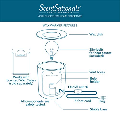 Scentsationals Mosaic Collection - Garden Delight - Scented Wax Warmer - Fragrance Wax Cube Melter & Burner - Electric Home Air Freshener Art Gift