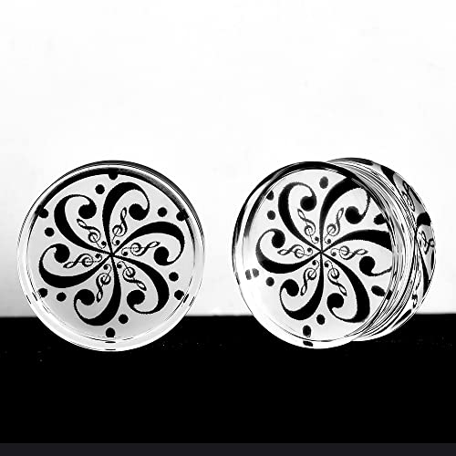 2 PCS Ear Gauges Resin Acrylic Transparent Stretching Tunnels Expanders Body Piercing Jewelry