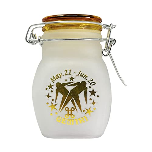 Zodiac Sign Quarter Oz (125ml) Smell Proof Airtight Glass Storage Jar, 3.25'' (Capricorn Astrology Sign)