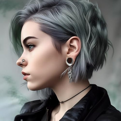 1 Pair Ear Gauges 8mm-25mm Dangle Plug Saddle Tunnels Brass Ear Hanger Stretcher Expander Earrings For Women Body Piercing Jewelry