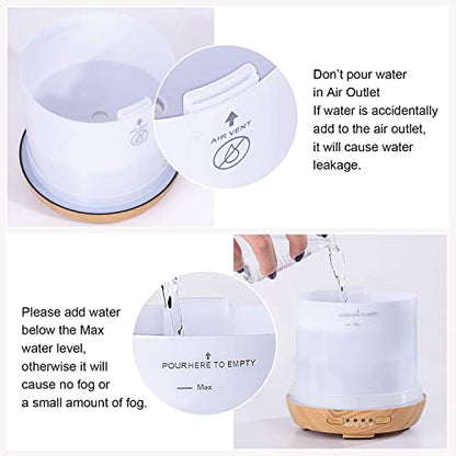 Moon Essential Oil Diffuser, Glass Cool Mist Humidifier with 4 Timer,7 LED Colors and Waterless Auto Shut-Off Settings for Baby Home Office (250ml)