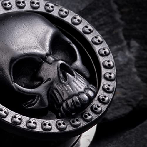 2PCS Cool Ear Gauges Gothic Skull Flesh Tunnels Screw Fit Plugs For Stretched Ears Expander Hanger Piercing Jewelry 0g to 1 inch