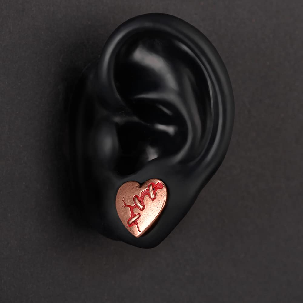 2PCS Ear Gauges Double Flared Plugs Sweet Cool Ear Stretcher Expander Heart Shape Gauge Earrings For Women Cute Piercings 0g-1"
