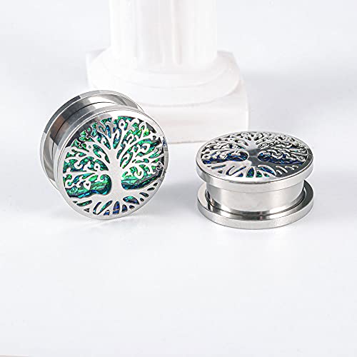 2PCS Surgical Steel 316L Screw Fit Tunnels Ear Expander Stretching Plugs Gauge 0G-1"(8mm-25mm)