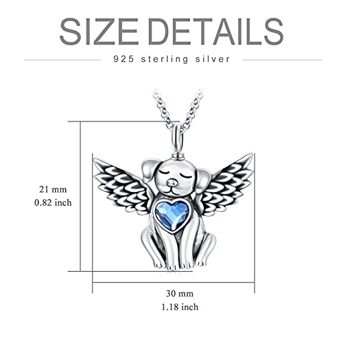 AOBOCO 925 Sterling Silver Dog/Cat Urn Necklace for Ashes Pet Cremation Keepsake Necklace Memorial Jewelry Gift for Women