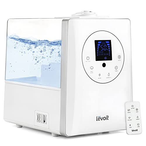LEVOIT Humidifiers for Bedroom, Quiet (3L Water Tank) Cool Mist Top Fill Essential Oil Diffuser with 25Watt for Home Large Room, 360° Nozzle, Rapid Ultrasonic Humidification for Baby Nursery and Plant