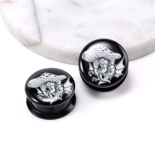 1 Pair Acrylic Solid Screw On Ear Plugs Tunnels Jesus Christ Epoxy Allergy Free 2g - 1 Inch Stretcher Art Color Portrait Drawing For Women For Men Body Piercing Jewelry