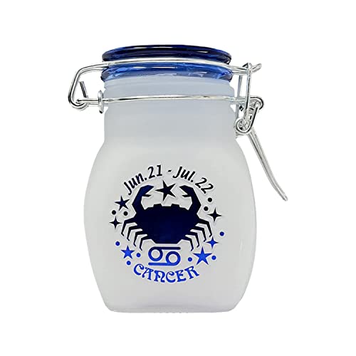 Zodiac Sign Quarter Oz (125ml) Smell Proof Airtight Glass Storage Jar, 3.25'' (Capricorn Astrology Sign)