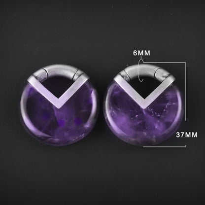 1 Pair Seamless Ear Weight Hoop Gauge Earrings For Stretched Ears Dangle Gauge Hanger 2g 0g 00g Plug Tunnels For Ear Women Body Piercing Jewelry
