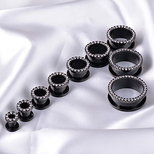 2PCS 316L Stainless Steel Two-color Screw Tunnel Ear Plug Expander Stretcher Gauge 0G-1"