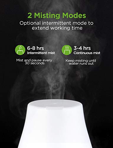 InnoGear Essential Oil Diffuser, Premium 5-in-1 Diffusers for Home Scent Aromatherapy Diffuser Air Desk Humidifier for Bedroom Large Room Office 7 Color LED 2 Mist Mode Waterless Auto Off, Bronze