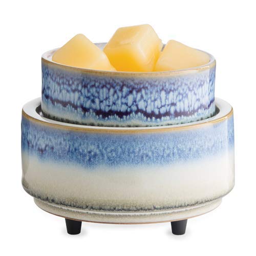 Candle Warmers Etc 2-In-1 Candle and Fragrance Wax Melt Warmer For Warming Scented Candles or Wax Melts and Tarts With To Freshen Room, Slate