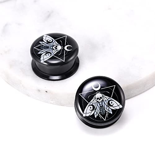 1 Pair Acrylic Solid Screw On Ear Plugs Tunnels Jesus Christ Epoxy Allergy Free 2g - 1 Inch Stretcher Art Color Portrait Drawing For Women For Men Body Piercing Jewelry