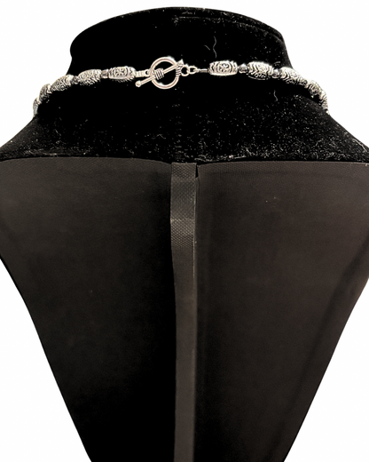 Hematite Beaded Necklace With Faceted Charm