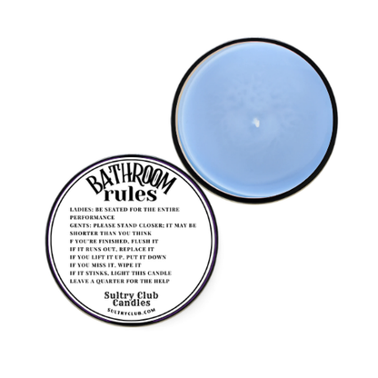 Bathroom Rules Gift Candle
