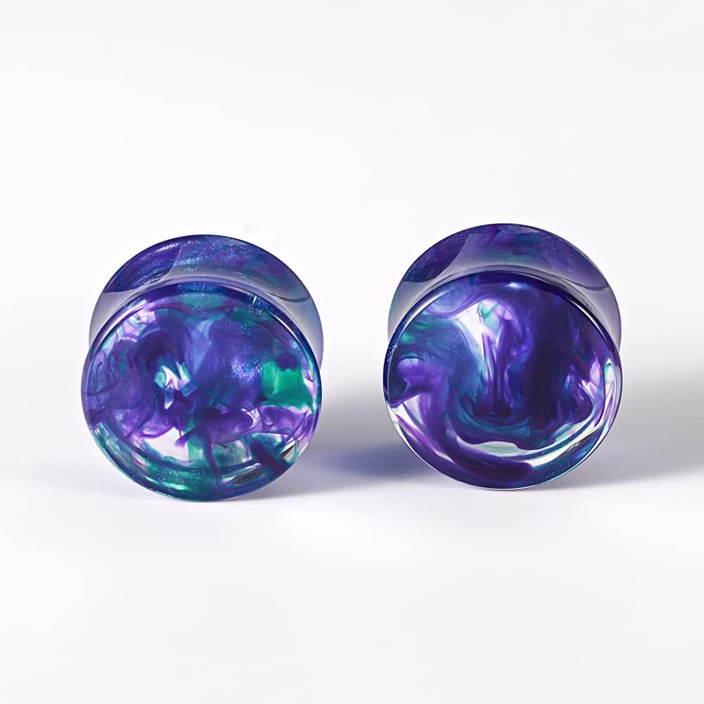 1 Pair Acrylic Smoke Solid Double Flare Ear Gauges Tunnels 8mm-25mm Stretcher PurpleGreen Grey Red Woman Man Body Piercing Jewelry