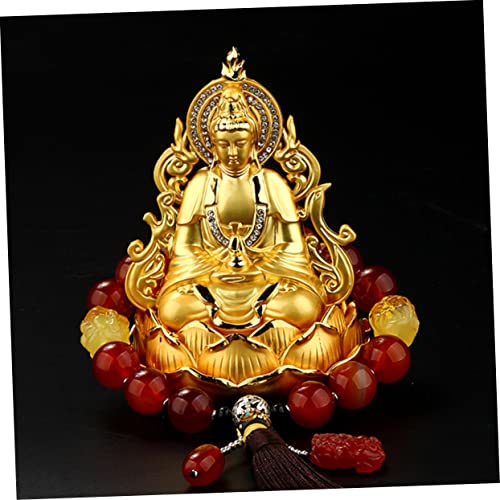 Ornaments Gold Trim Diffuser for Essential Oils Diffusers for Essential Oils Kwan Figurine Fragrance Diffuser Feng Shui Statue Car Aroma Holder Car Adornment Perfume Base Alloy