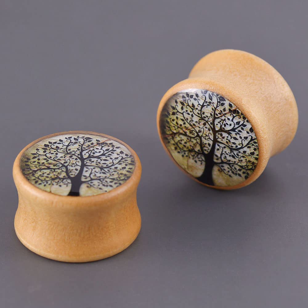 2 PCS Ear Gauges Resin Wood Stretching Ear Tunnels Expanders Body Piercing Jewelry